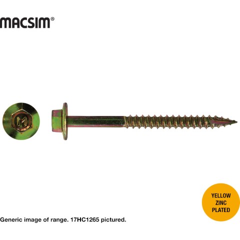 SCREW T17 HEX BARE ZINC 14-10 X 65